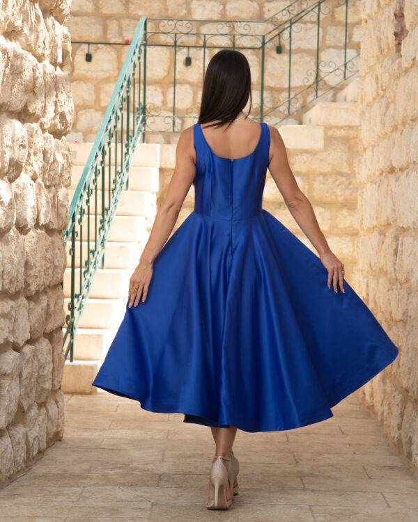 Royal Blue Flare Dress - Image 3
